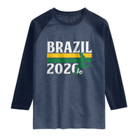 Vintage Brazil 2026 Soccer Player Raglan Shirt Retro Brasil Futbol Football Fans Sports Lover