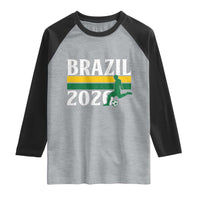 Vintage Brazil 2026 Soccer Player Raglan Shirt Retro Brasil Futbol Football Fans Sports Lover