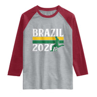 Vintage Brazil 2026 Soccer Player Raglan Shirt Retro Brasil Futbol Football Fans Sports Lover