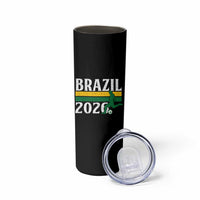 Vintage Brazil 2026 Soccer Player Skinny Tumbler Retro Brasil Futbol Football Fans Sports Lover
