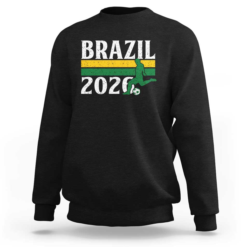 Vintage Brazil 2026 Soccer Player Sweatshirt Retro Brasil Futbol Football Fans Sports Lover