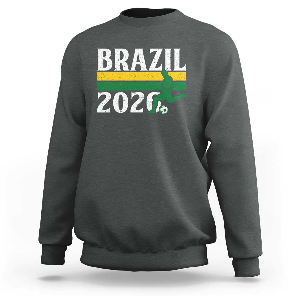 Vintage Brazil 2026 Soccer Player Sweatshirt Retro Brasil Futbol Football Fans Sports Lover