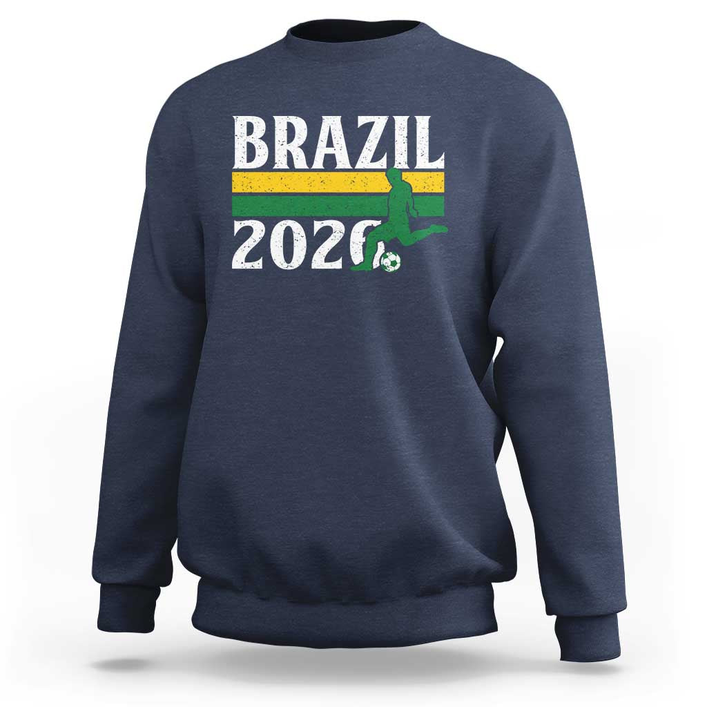 Vintage Brazil 2026 Soccer Player Sweatshirt Retro Brasil Futbol Football Fans Sports Lover