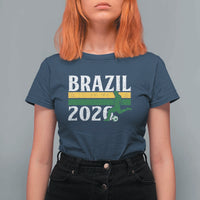 Vintage Brazil 2026 Soccer Player T Shirt For Women Retro Brasil Futbol Football Fans Sports Lover