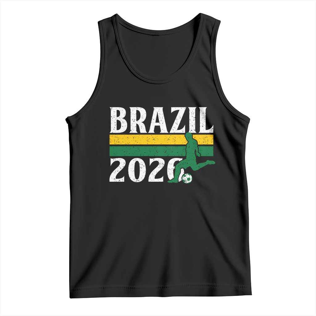 Vintage Brazil 2026 Soccer Player Tank Top Retro Brasil Futbol Football Fans Sports Lover