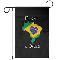 Eu Amo O Brasil Flag Map Garden Flag I Love Brazil Patriotic Heart Brazilian Pride