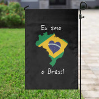 Eu Amo O Brasil Flag Map Garden Flag I Love Brazil Patriotic Heart Brazilian Pride