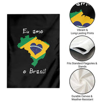Eu Amo O Brasil Flag Map Garden Flag I Love Brazil Patriotic Heart Brazilian Pride