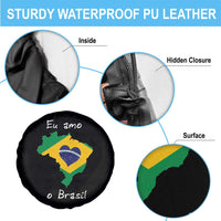 Eu Amo O Brasil Flag Map Spare Tire Cover I Love Brazil Patriotic Heart Brazilian Pride