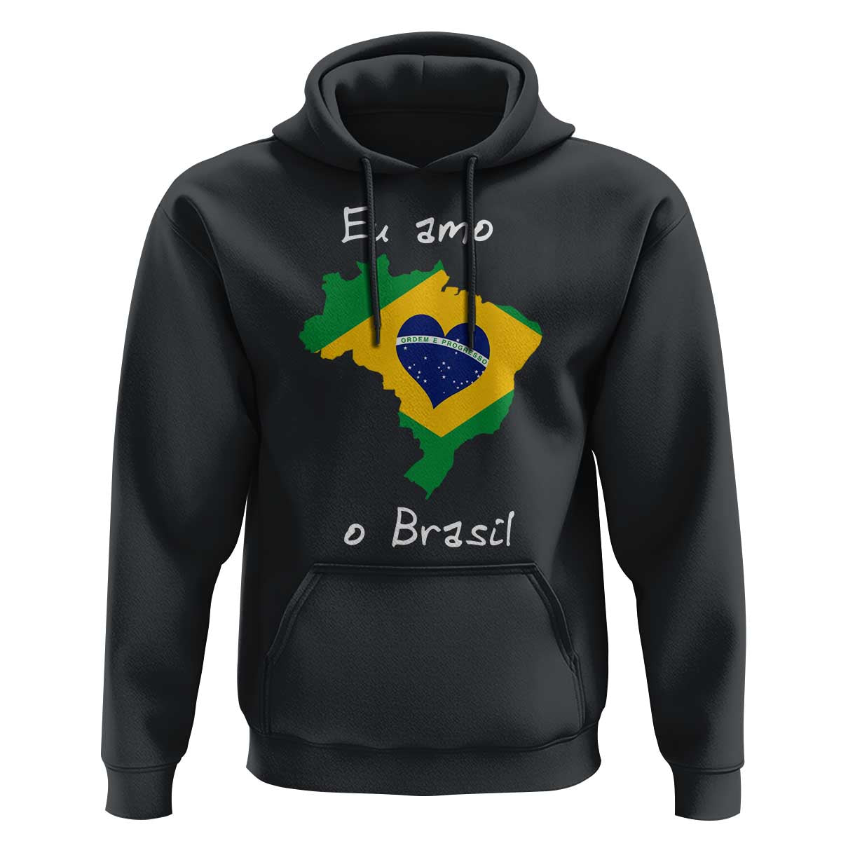Eu Amo O Brasil Flag Map Hoodie I Love Brazil Patriotic Heart Brazilian Pride