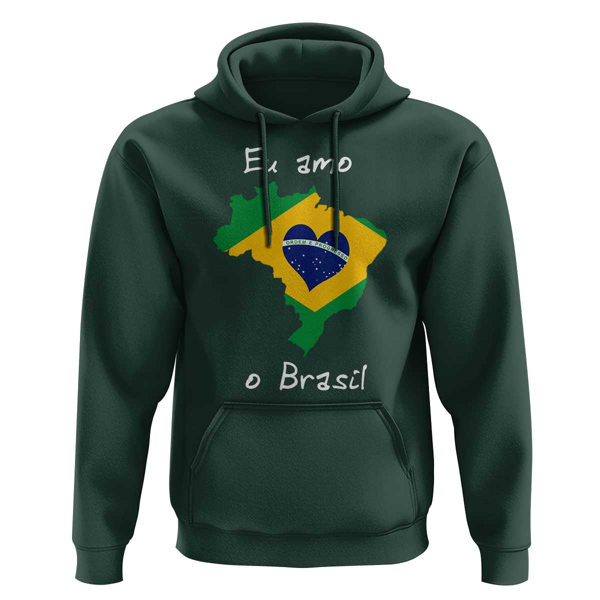 Eu Amo O Brasil Flag Map Hoodie I Love Brazil Patriotic Heart Brazilian Pride