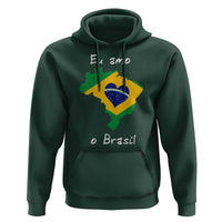 Eu Amo O Brasil Flag Map Hoodie I Love Brazil Patriotic Heart Brazilian Pride