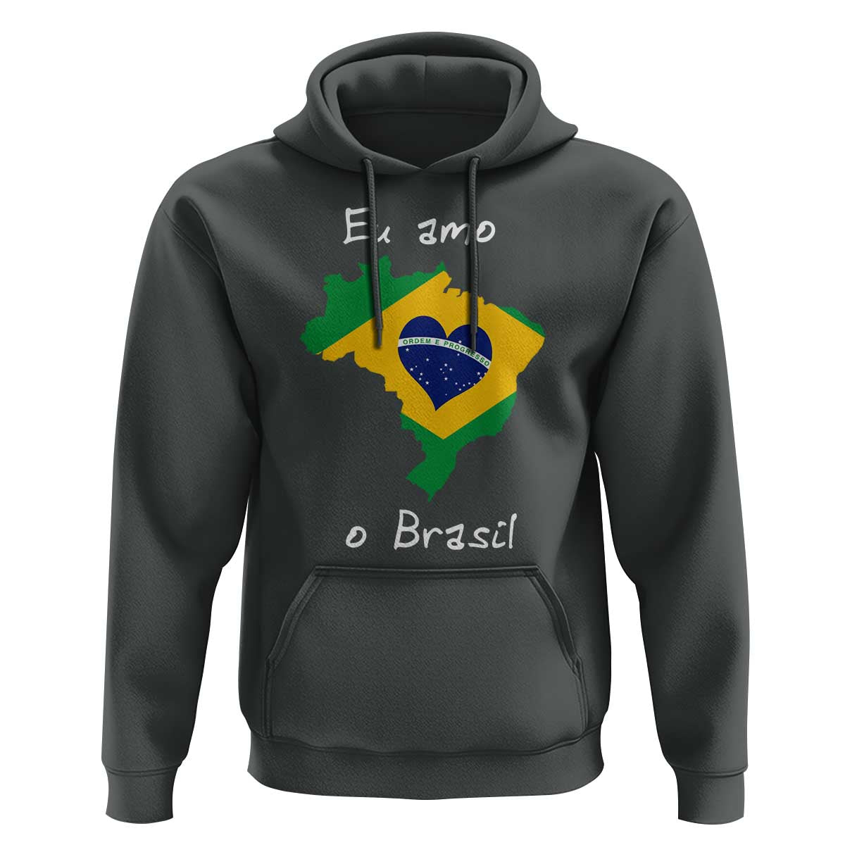 Eu Amo O Brasil Flag Map Hoodie I Love Brazil Patriotic Heart Brazilian Pride