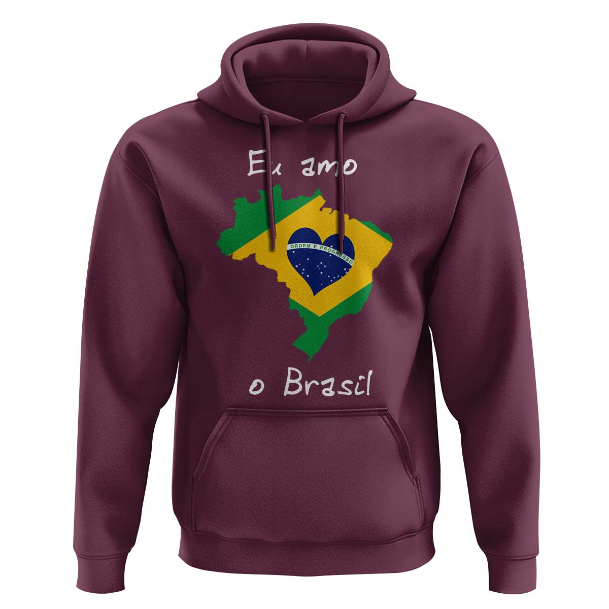 Eu Amo O Brasil Flag Map Hoodie I Love Brazil Patriotic Heart Brazilian Pride