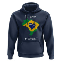 Eu Amo O Brasil Flag Map Hoodie I Love Brazil Patriotic Heart Brazilian Pride