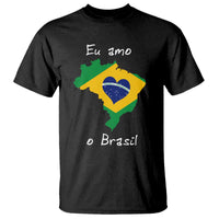 Eu Amo O Brasil Flag Map T Shirt I Love Brazil Patriotic Heart Brazilian Pride