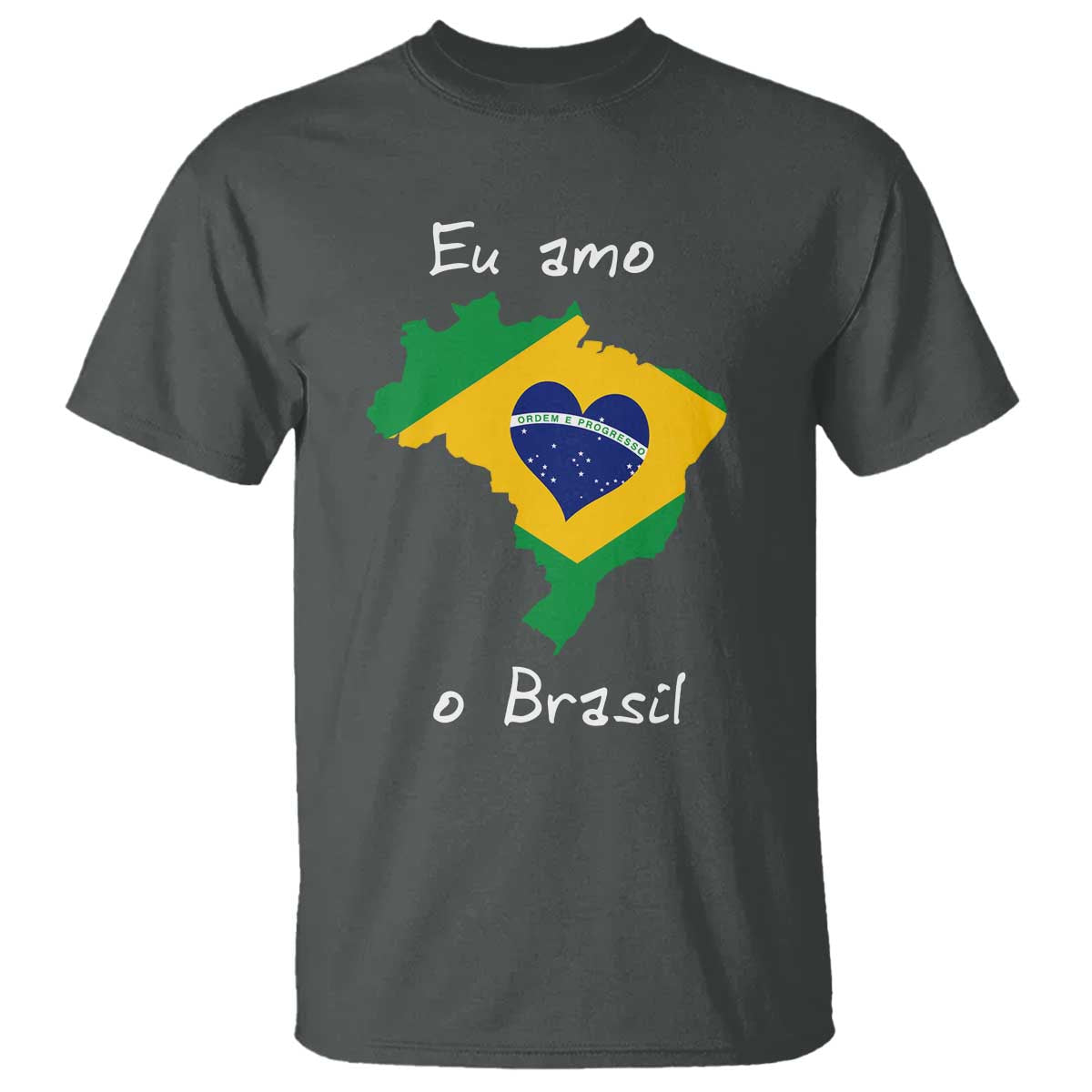 Eu Amo O Brasil Flag Map T Shirt I Love Brazil Patriotic Heart Brazilian Pride
