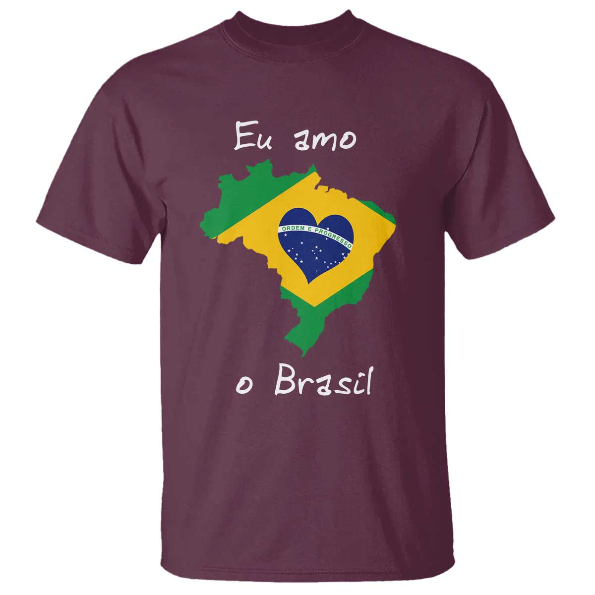 Eu Amo O Brasil Flag Map T Shirt I Love Brazil Patriotic Heart Brazilian Pride