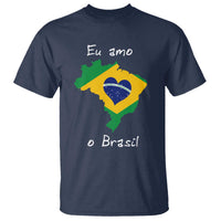 Eu Amo O Brasil Flag Map T Shirt I Love Brazil Patriotic Heart Brazilian Pride