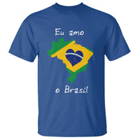Eu Amo O Brasil Flag Map T Shirt I Love Brazil Patriotic Heart Brazilian Pride