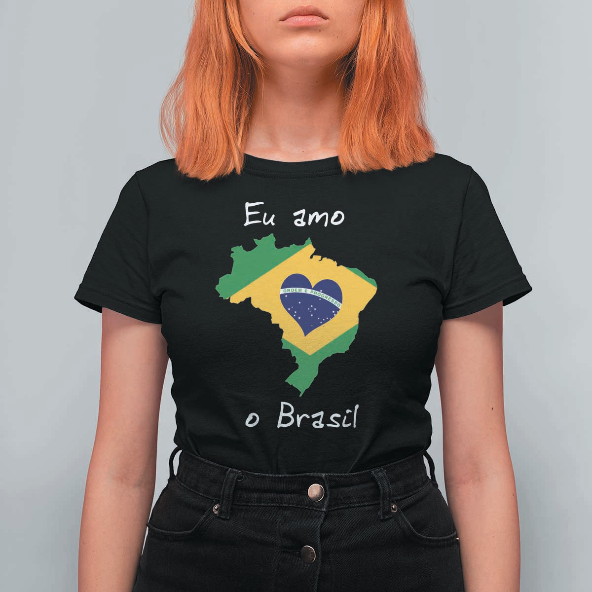 Eu Amo O Brasil Flag Map T Shirt For Women I Love Brazil Patriotic Heart Brazilian Pride