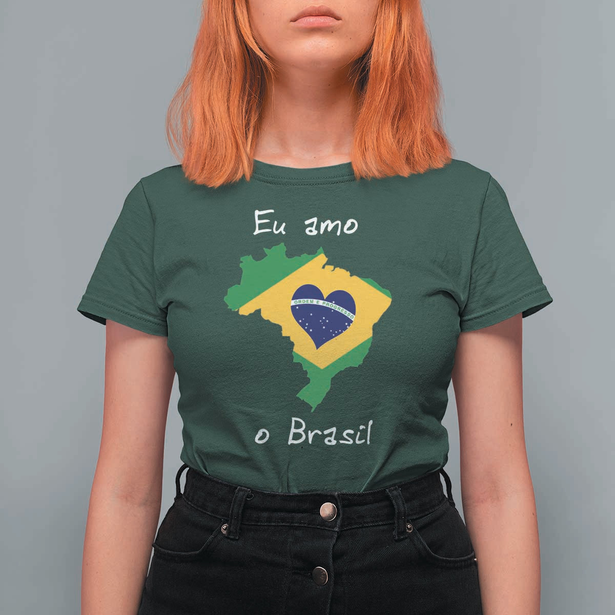 Eu Amo O Brasil Flag Map T Shirt For Women I Love Brazil Patriotic Heart Brazilian Pride