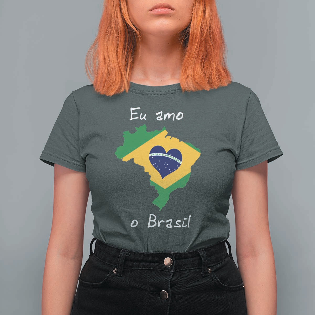 Eu Amo O Brasil Flag Map T Shirt For Women I Love Brazil Patriotic Heart Brazilian Pride