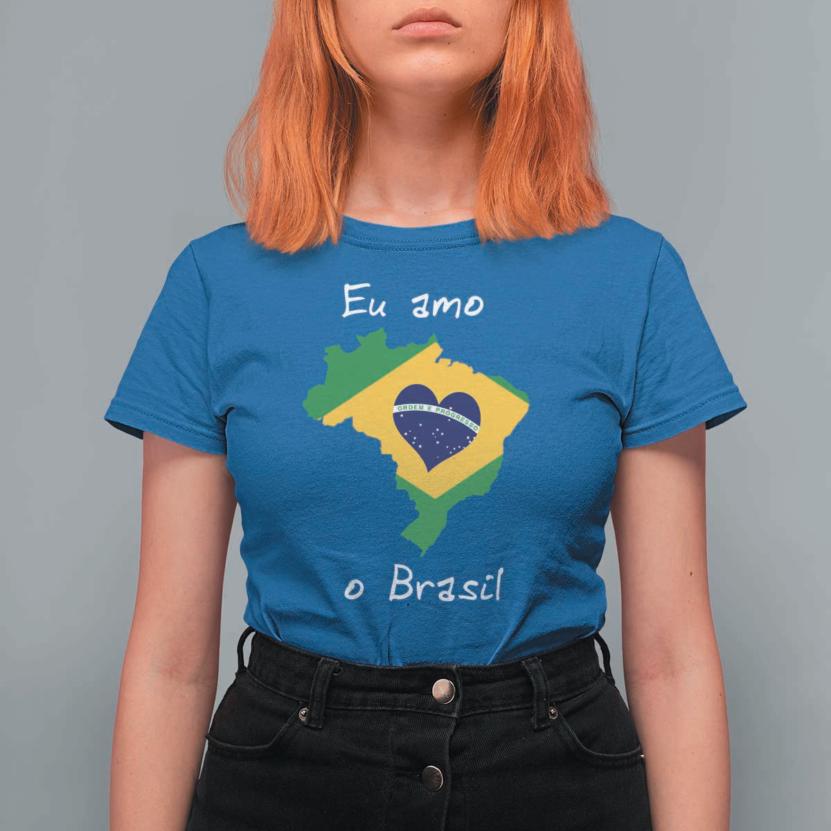 Eu Amo O Brasil Flag Map T Shirt For Women I Love Brazil Patriotic Heart Brazilian Pride