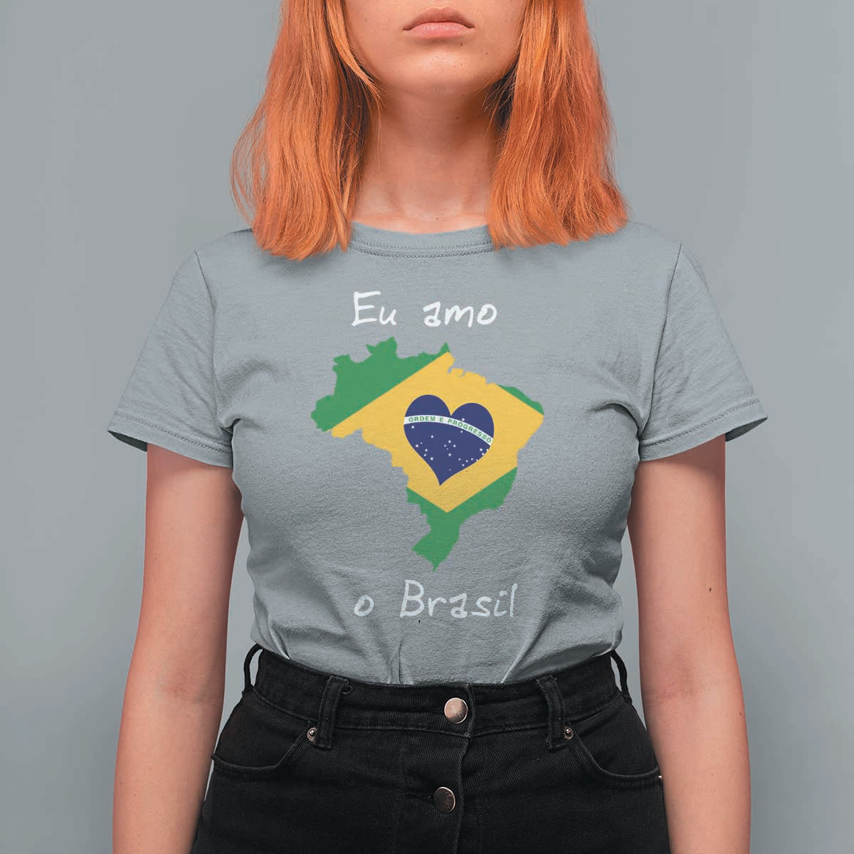 Eu Amo O Brasil Flag Map T Shirt For Women I Love Brazil Patriotic Heart Brazilian Pride