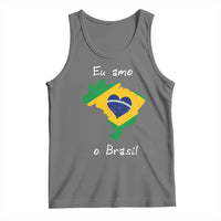 Eu Amo O Brasil Flag Map Tank Top I Love Brazil Patriotic Heart Brazilian Pride