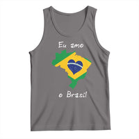 Eu Amo O Brasil Flag Map Tank Top I Love Brazil Patriotic Heart Brazilian Pride