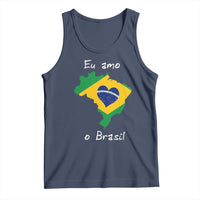 Eu Amo O Brasil Flag Map Tank Top I Love Brazil Patriotic Heart Brazilian Pride