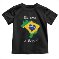 Eu Amo O Brasil Flag Map Toddler T Shirt I Love Brazil Patriotic Heart Brazilian Pride