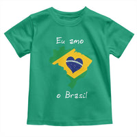 Eu Amo O Brasil Flag Map Toddler T Shirt I Love Brazil Patriotic Heart Brazilian Pride