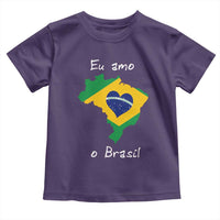 Eu Amo O Brasil Flag Map Toddler T Shirt I Love Brazil Patriotic Heart Brazilian Pride