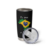 Eu Amo O Brasil Flag Map Tumbler Cup I Love Brazil Patriotic Heart Brazilian Pride