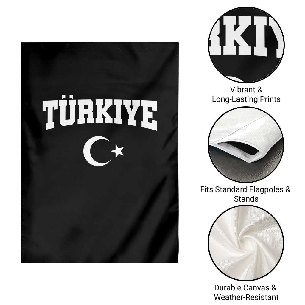 Vintage Proud Türkiye Flag Crescent and Star Garden Flag Patriotic Turkish Turkey Heritage Pride