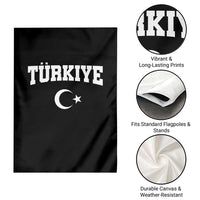 Vintage Proud Türkiye Flag Crescent and Star Garden Flag Patriotic Turkish Turkey Heritage Pride