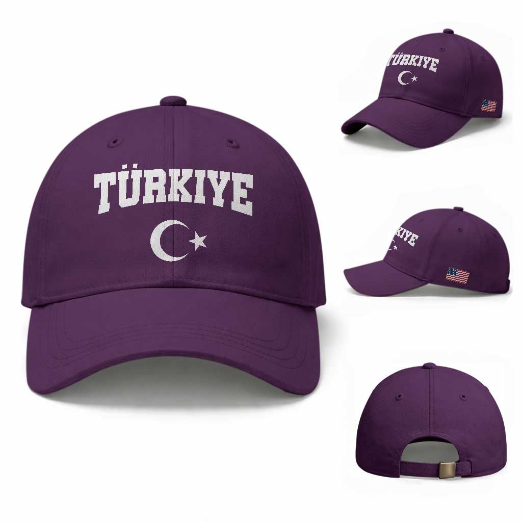 Vintage Proud Türkiye Flag Crescent and Star Baseball Cap Patriotic Turkish Turkey Heritage Pride