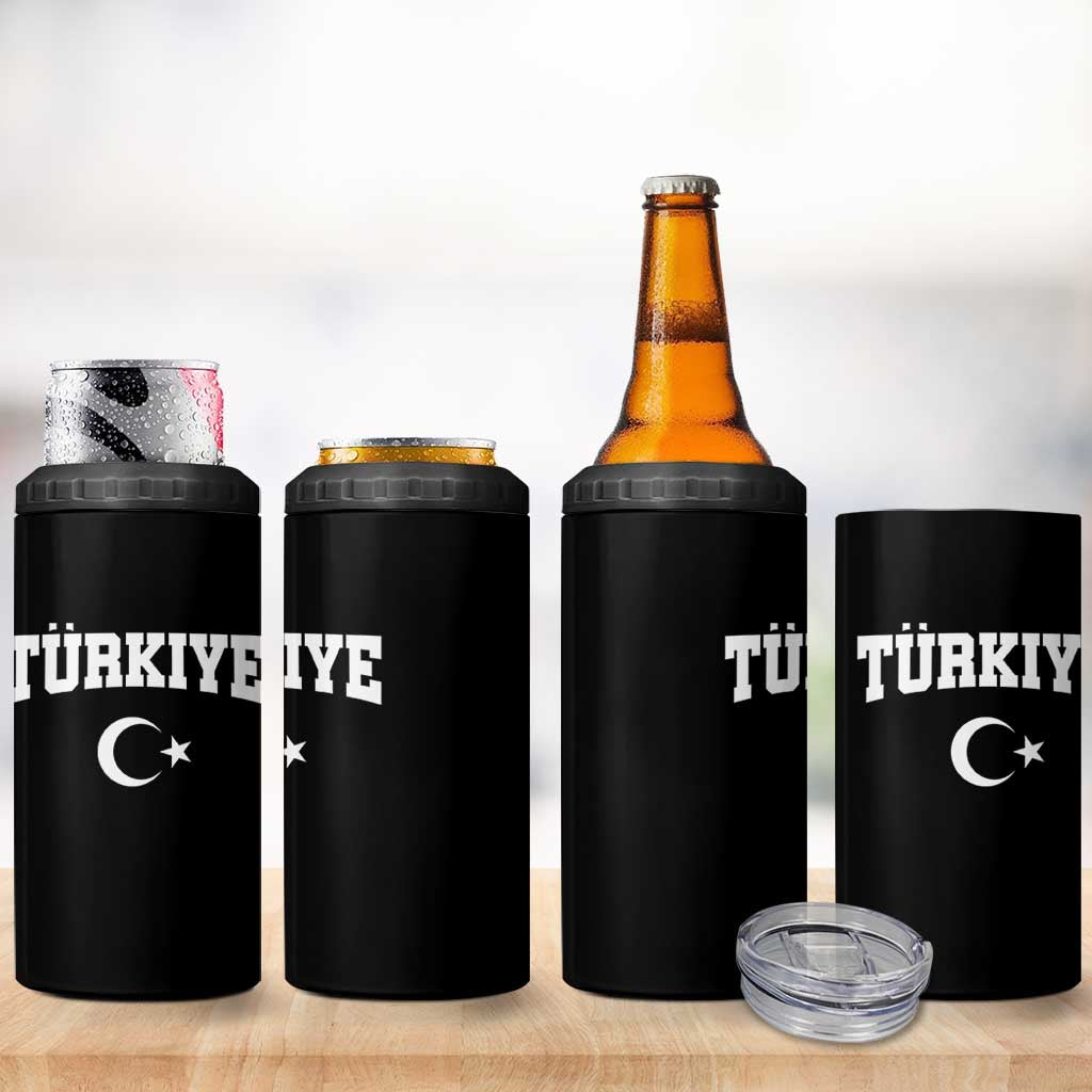 Vintage Proud Türkiye Flag Crescent and Star 4 in 1 Can Cooler Tumbler Patriotic Turkish Turkey Heritage Pride