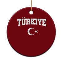 Vintage Proud Türkiye Flag Crescent and Star Ceramic Ornament Patriotic Turkish Turkey Heritage Pride