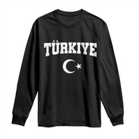 Vintage Proud Türkiye Flag Crescent and Star Long Sleeve Shirt Patriotic Turkish Turkey Heritage Pride
