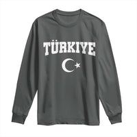 Vintage Proud Türkiye Flag Crescent and Star Long Sleeve Shirt Patriotic Turkish Turkey Heritage Pride