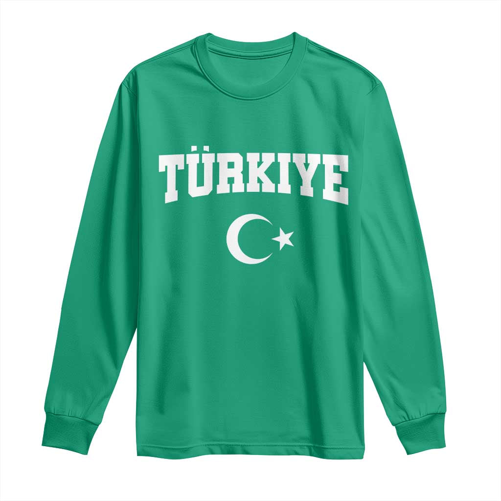 Vintage Proud Türkiye Flag Crescent and Star Long Sleeve Shirt Patriotic Turkish Turkey Heritage Pride