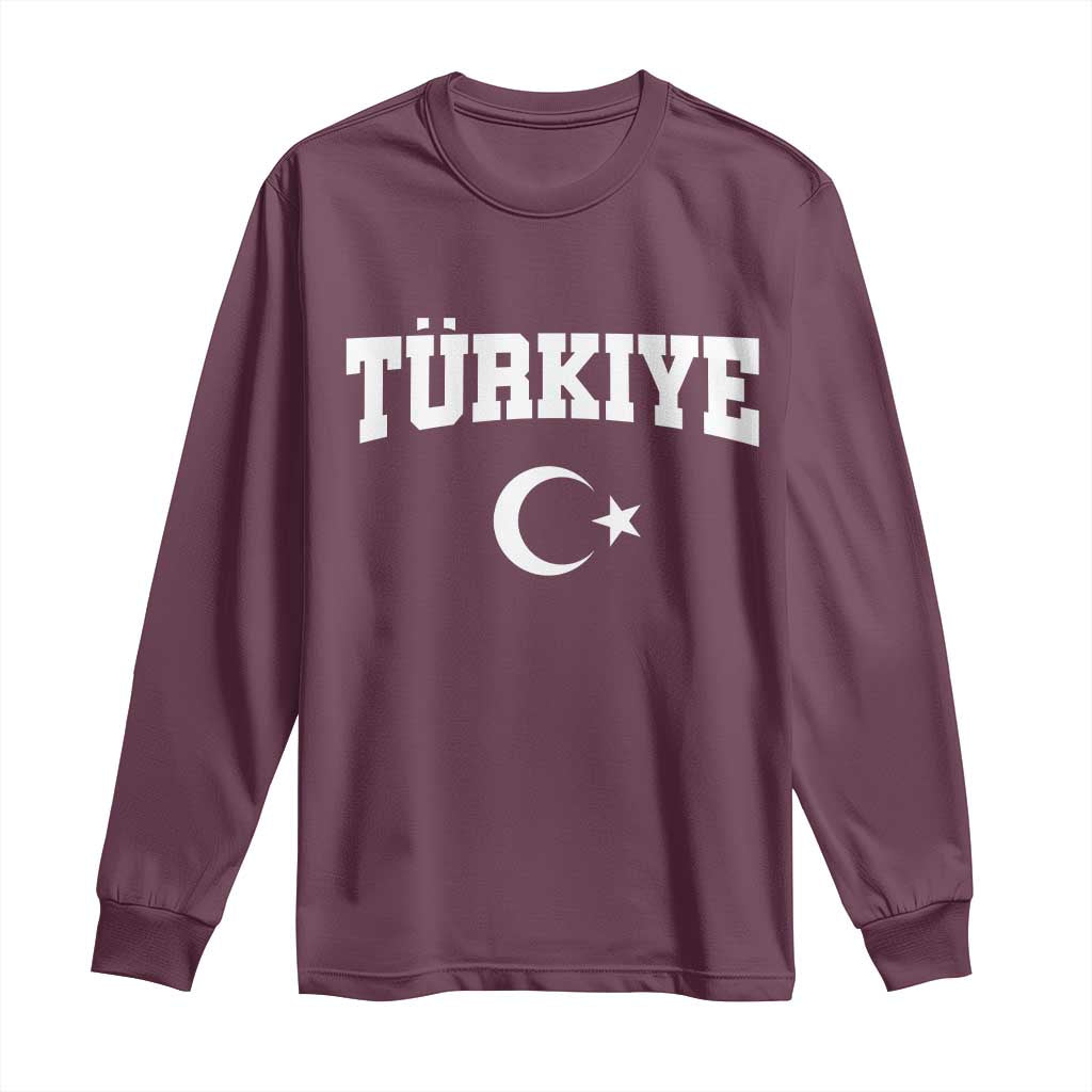Vintage Proud Türkiye Flag Crescent and Star Long Sleeve Shirt Patriotic Turkish Turkey Heritage Pride