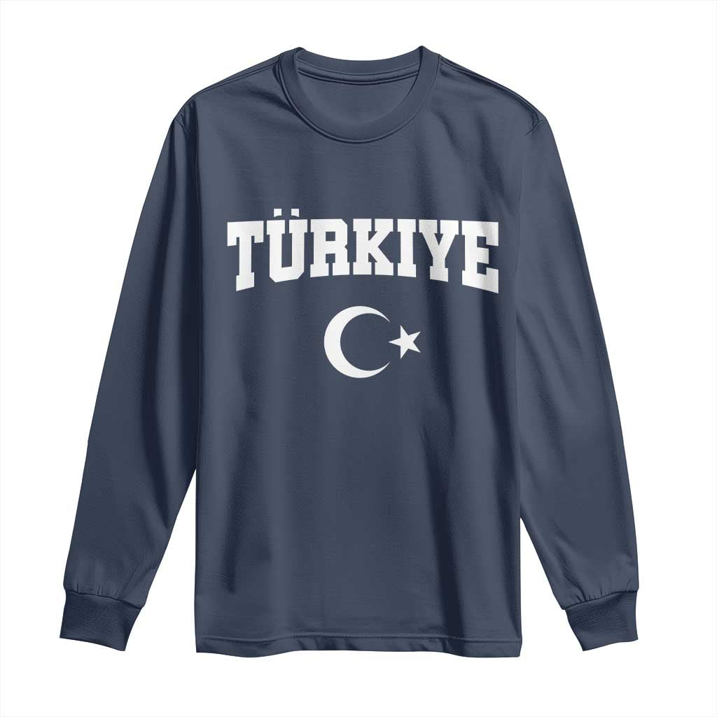 Vintage Proud Türkiye Flag Crescent and Star Long Sleeve Shirt Patriotic Turkish Turkey Heritage Pride