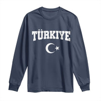 Vintage Proud Türkiye Flag Crescent and Star Long Sleeve Shirt Patriotic Turkish Turkey Heritage Pride