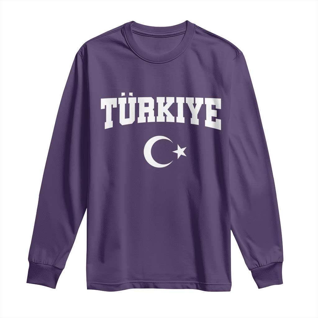 Vintage Proud Türkiye Flag Crescent and Star Long Sleeve Shirt Patriotic Turkish Turkey Heritage Pride