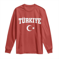 Vintage Proud Türkiye Flag Crescent and Star Long Sleeve Shirt Patriotic Turkish Turkey Heritage Pride