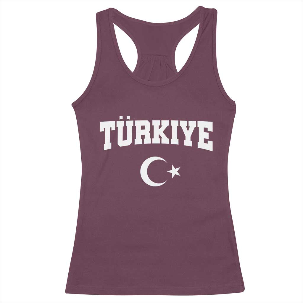 Vintage Proud Türkiye Flag Crescent and Star Racerback Tank Top Patriotic Turkish Turkey Heritage Pride